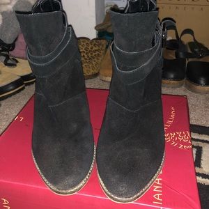 Chinese laundry suede black booties size 8